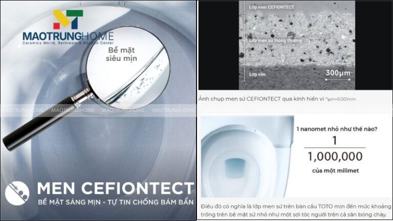 CeFiONtect là gì? Khám phá công nghệ sứ chống bẩn TOTO