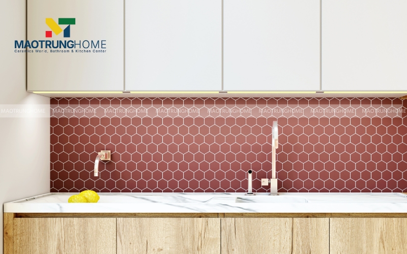 Gạch mosaic không gian bếp