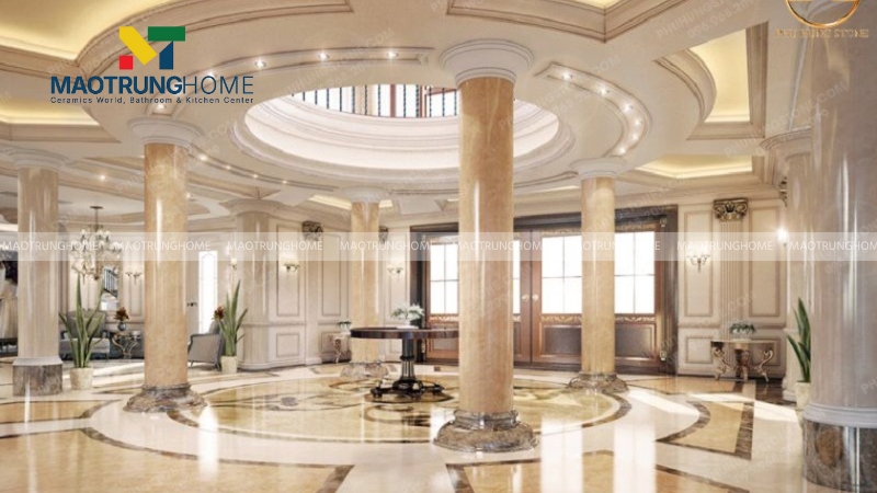 Mẫu gạch bóng ốp cột tròn với 