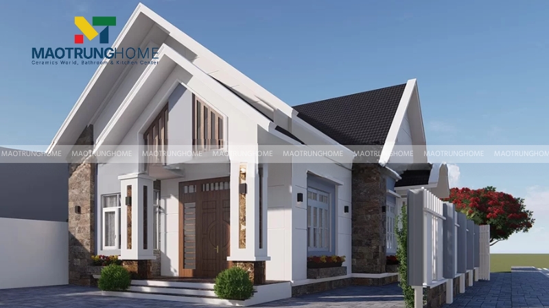 Mẫu gạch ốp cột vuông cho nhà hiện đại