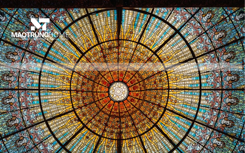 Gạch mosaic ốp giếng trời đẹp mắt