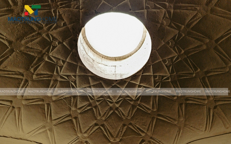 Gạch giả cổ ốp giếng trời độc đáo