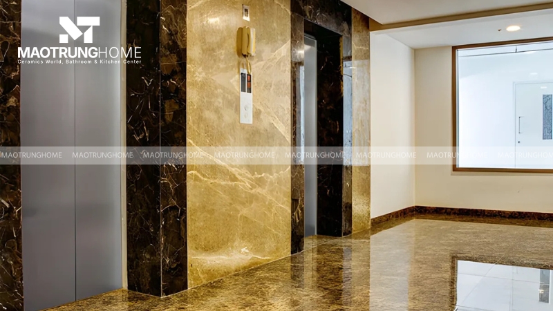 Ưu tiên hàng đầu là gạch porcelain bởi đây là khu vực có mật độ đi lại cao