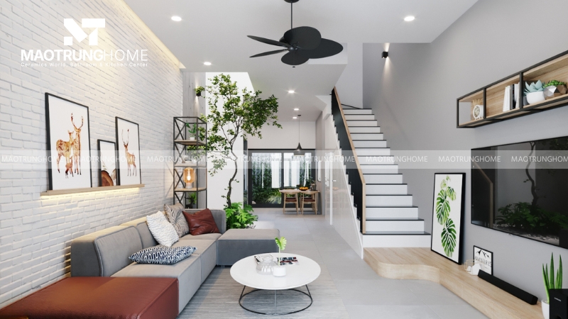 Mẹo phối hợp kích thước gạch thẻ giúp không gian rộng rãi hơn