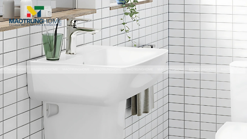 BỘ LAVABO TREO + CHÂN TREO NGẮN – AL-312V(EC/FC)+L-298VC với thiết kế sang trọng, hiện đại