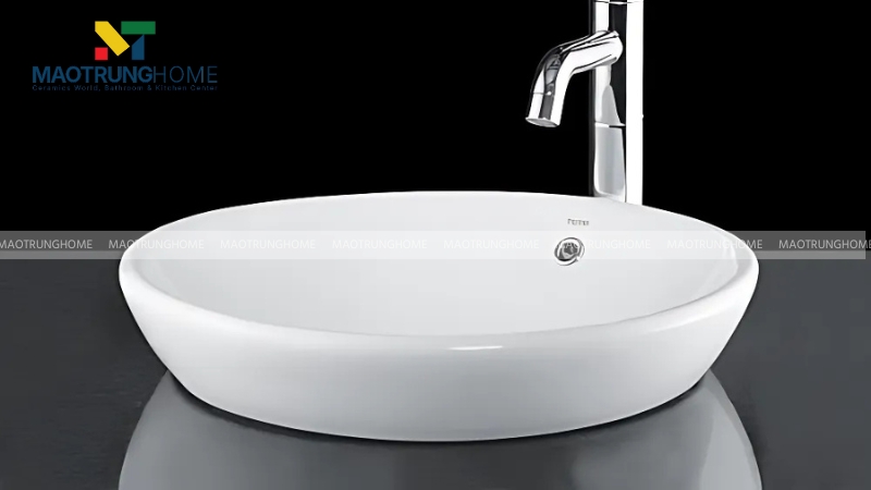 Chậu Lavabo TOTO LW526NJU#W (LW526NJU) Bán Âm với kiểu dáng độc đáo dạng đặt nổi trên bàn