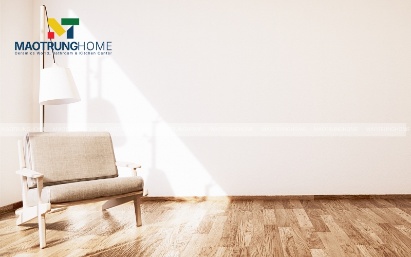 Gạch ốp chân tường giả gỗ hiện đại