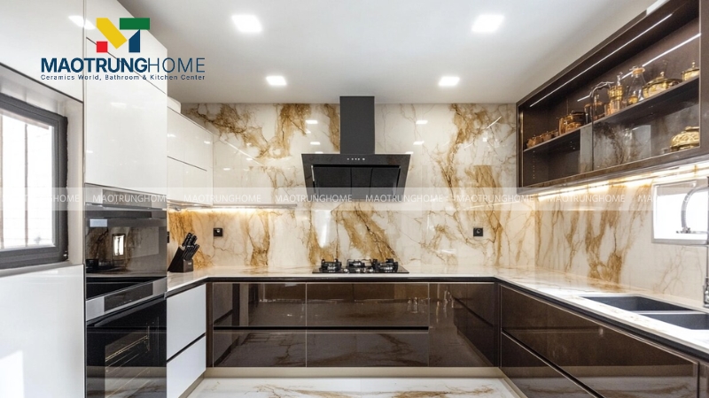Mẫu gạch ốp nhà bếp giả đá (Mẫu 2).