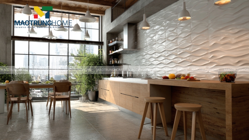 Mẫu gạch ốp nhà bếp 3D (Mẫu 1).