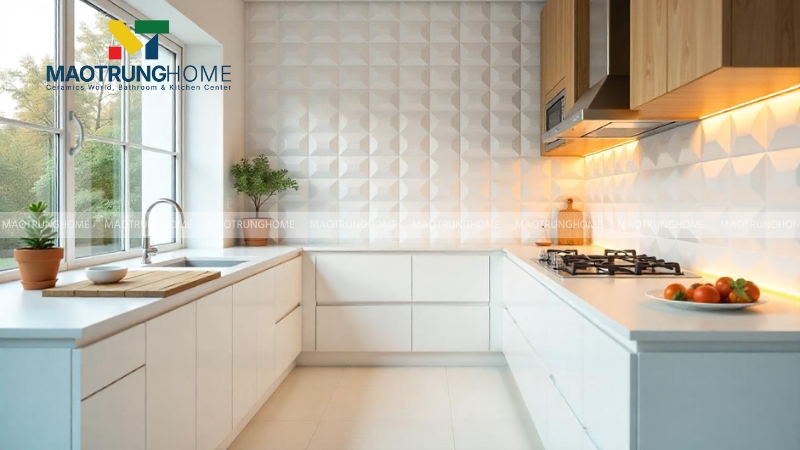 Mẫu gạch ốp nhà bếp 3D (Mẫu 2).