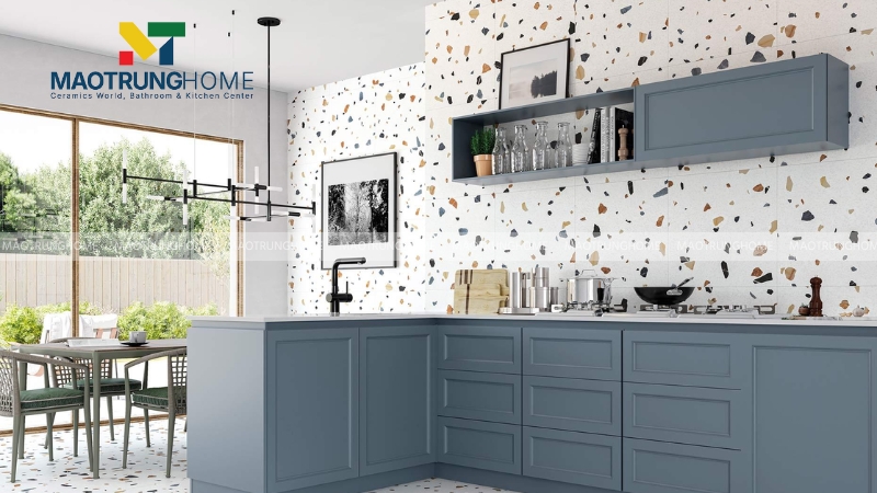 Mẫu gạch ốp nhà bếp terrazzo (Mẫu 1).