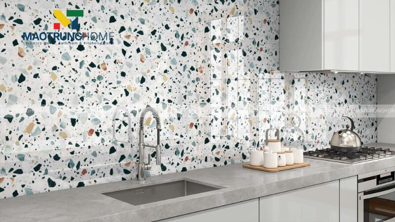Mẫu gạch ốp nhà bếp terrazzo (Mẫu 2).
