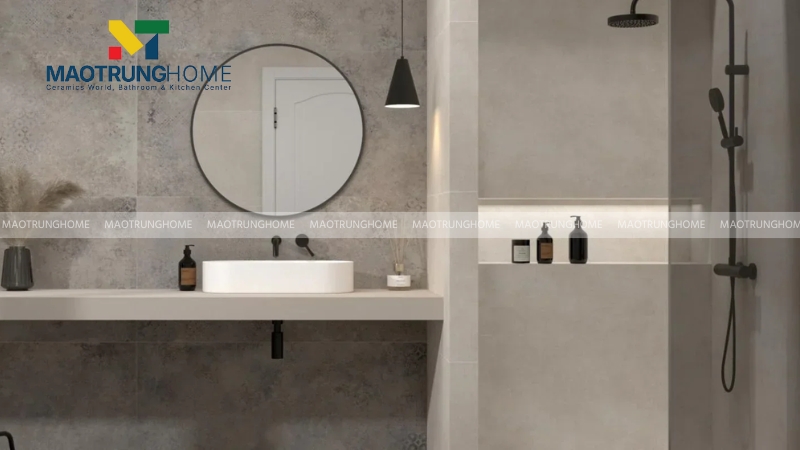 Mẫu gạch ốp theo họa tiết: Gạch giả bê tông (mẫu 3).