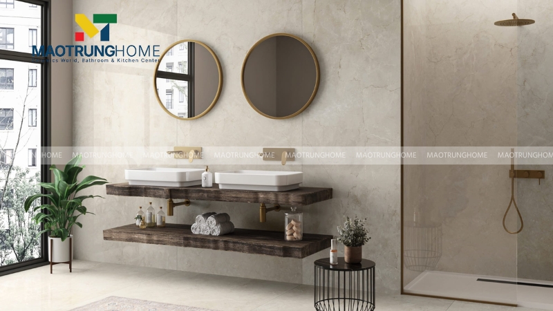 Lựa chọn gạch ốp theo chất liệu gạch: Gạch porcelain (gạch xương đá).