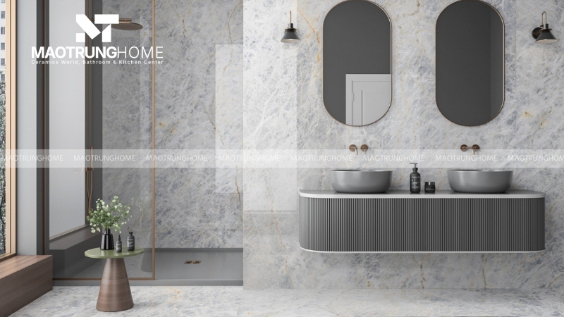 Lựa chọn gạch ốp theo bề mặt gạch: Gạch bề mặt men bóng (polished).
