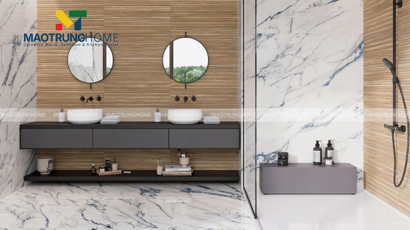 Mẫu gạch ốp theo họa tiết: Gạch vân đá marble (mẫu 1).