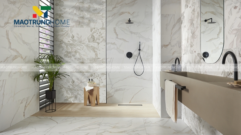 Mẫu gạch ốp theo họa tiết: Gạch vân đá marble (mẫu 3).