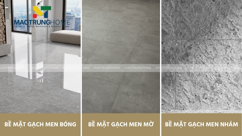 Sự khác nhau giữa các bề mặt gạch.