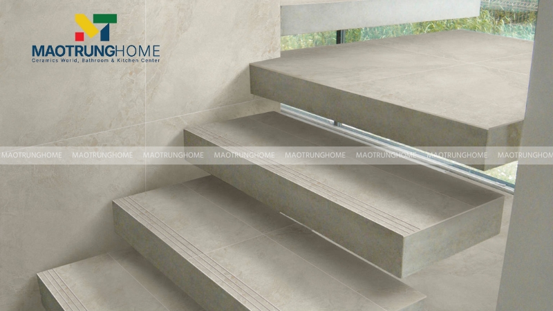 Mẫu gạch ốp tường cầu thang đẹp: Gạch giả đá (Mẫu 4).