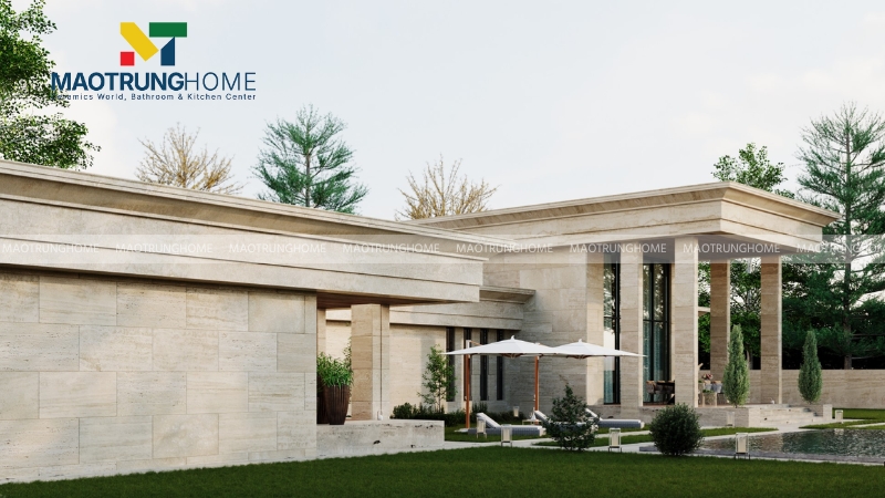 Gạch giả đá (vân đá tự nhiên) mặt tiền ngôi nhà mẫu 2.