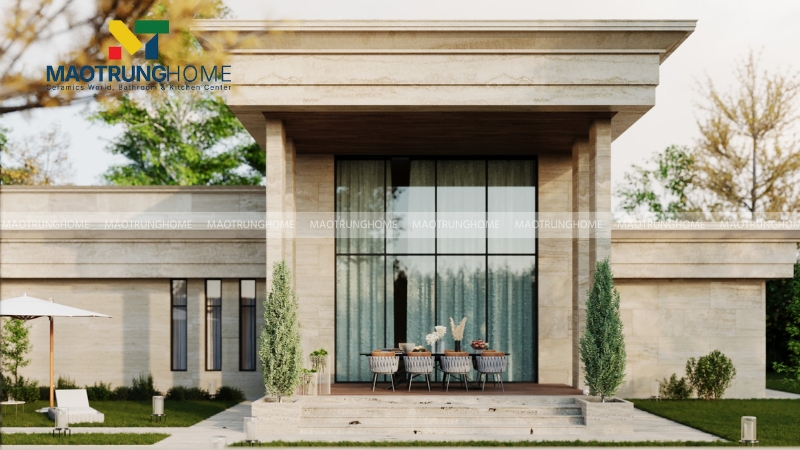 Gạch giả đá (vân đá tự nhiên) mặt tiền ngôi nhà mẫu 3.