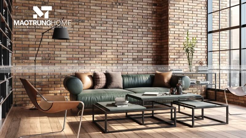 Phong cách phối gạch công nghiệp (industrial).