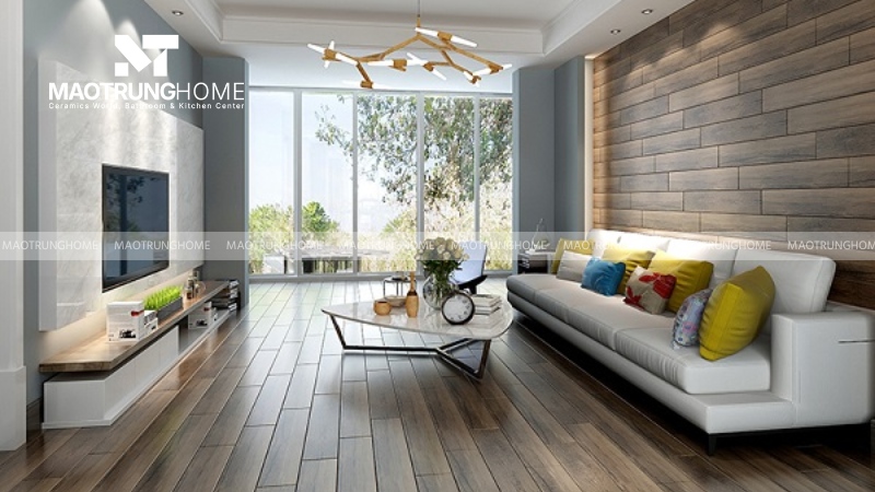 Gạch giả gỗ mang lại cảm giác ấm cúng