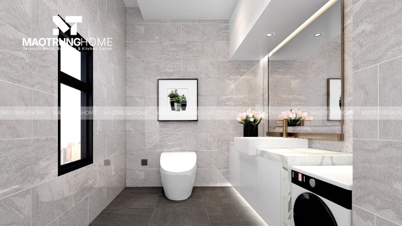 Phòng tắm và nhà vệ sinh nên ốp gạch