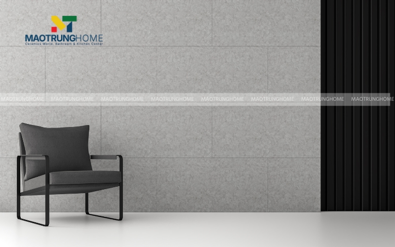 Phòng khách ốp gạch full tường