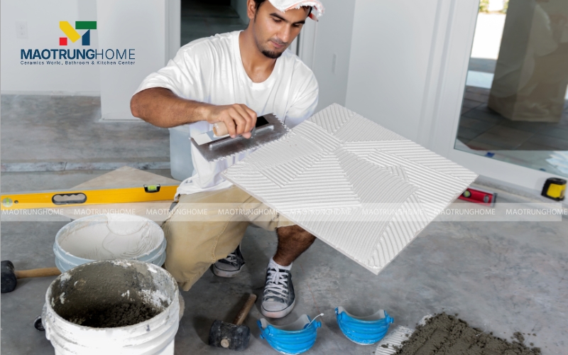 Trộn keo dán gạch theo đúng tỷ lệ