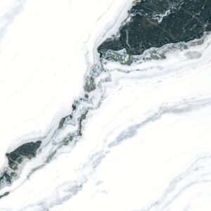 Panda White cẩm thạch đen trắng độc đáo với những đường vân đen chảy tự do