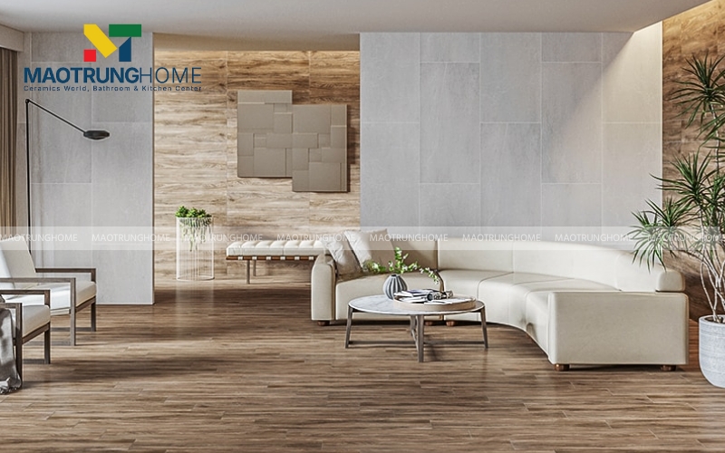 Gạch Porcelain giả gỗ màu sáng