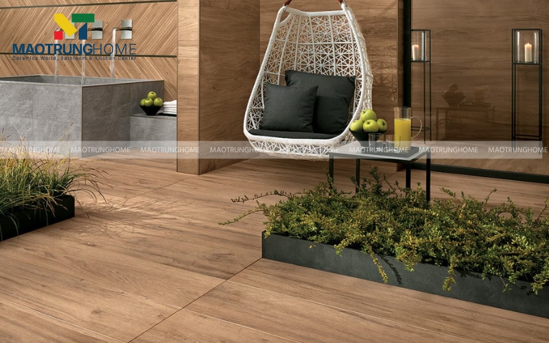 Gạch giả gỗ men mờ