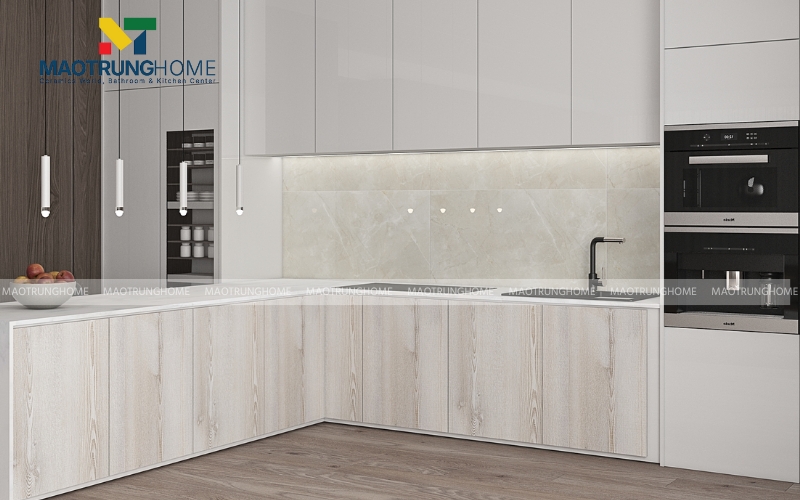 Gạch men bán bóng giả gỗ ốp tủ bếp