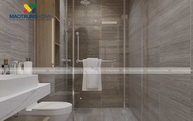 Gạch men bán bóng giả gỗ ốp phòng tắm