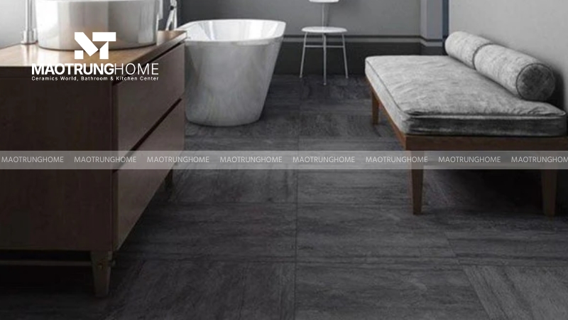 Gạch 60x60 giả xi măng màu xám đậm