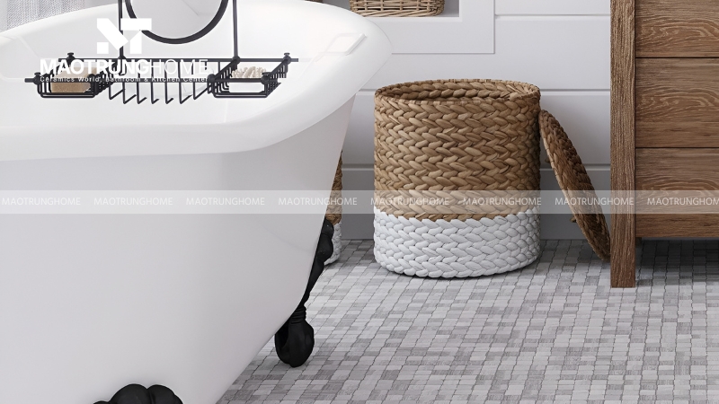 Phối gạch nhà vệ sinh màu xám: Phong cách độc đáo (Mẫu 4)