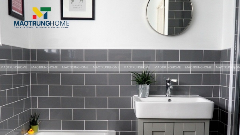 Gạch thẻ bóng màu ghi