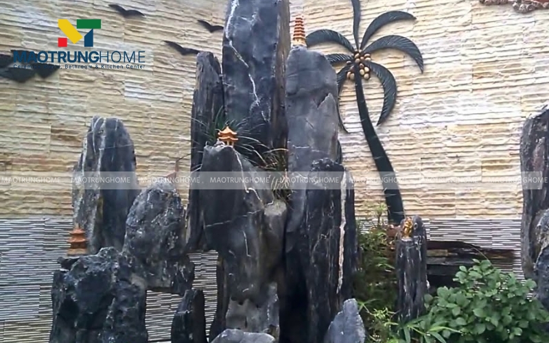 Tiểu cảnh trong nhà với gạch 3D tạo hiệu ứng