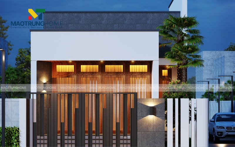 Gạch khổ lớn ốp tường nhà ống màu trắng