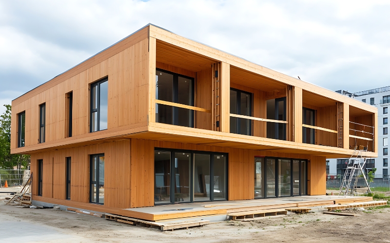 Nhà ốp gạch giả gỗ full ngoại thất