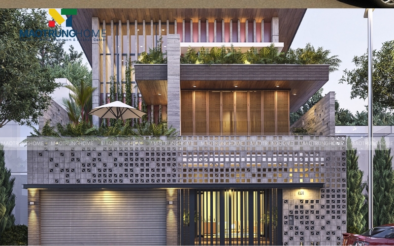 Nhà ốp gạch giả bê tông 