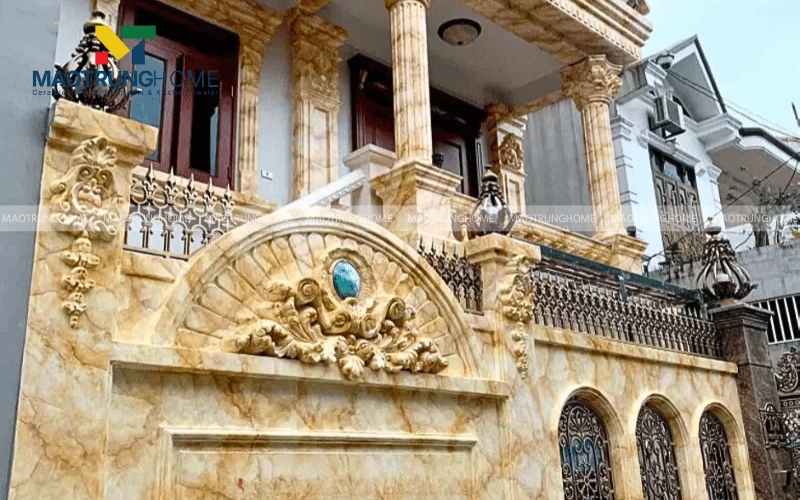 Biệt thự ốp gạch giả đá sang trọng