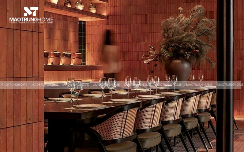 Quán coffee gạch thẻ ốp tường