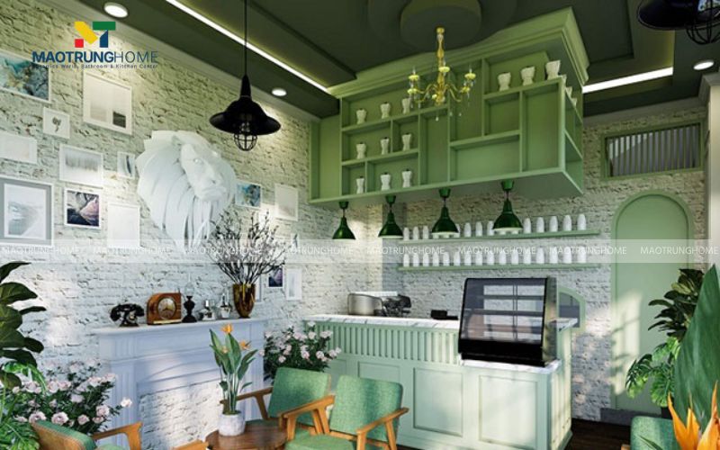 Quán coffee gạch giả bê tông