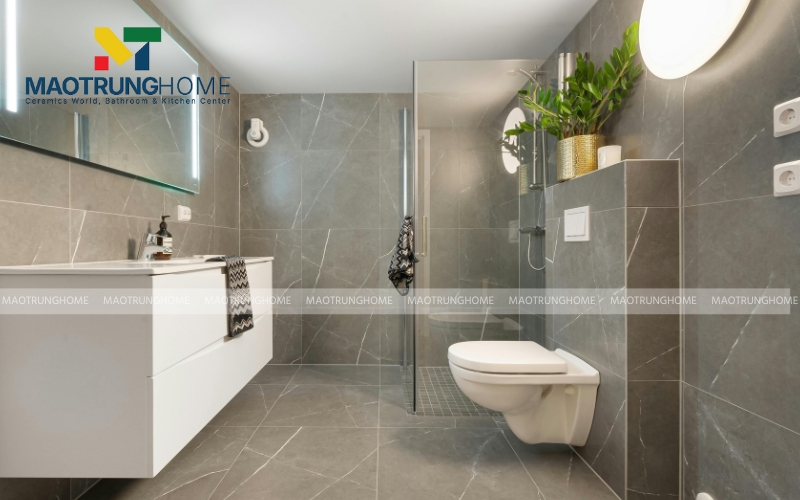 Gạch ốp tường 40x80 cm vân đá nâu xi măng