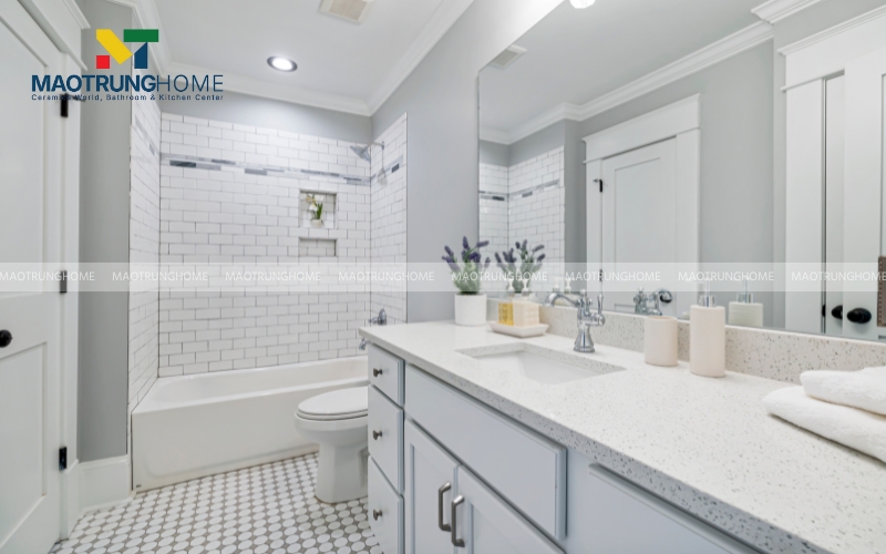 Nhà vệ sinh dùng tủ lavabo đẹp sang trọng