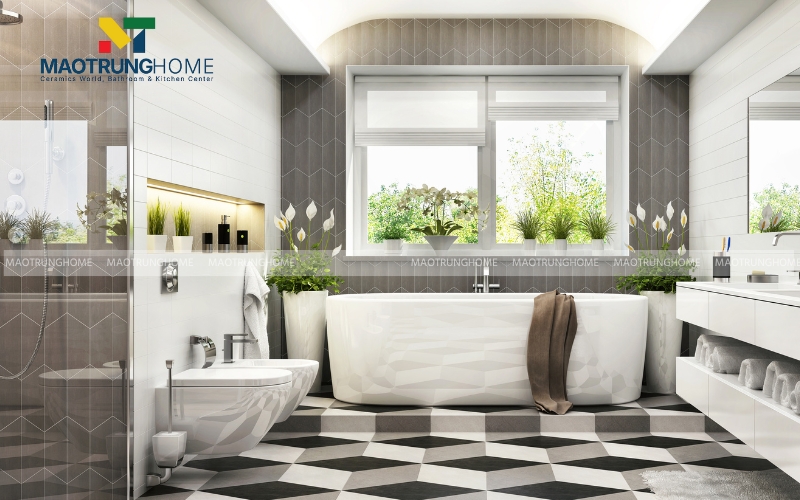 Nhà vệ sinh có cửa sổ lớn ngăn mùi hiệu quả