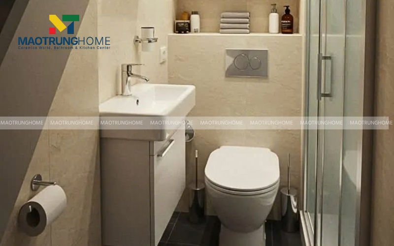 Nhà vệ sinh ốp tường vân giả đá tự nhiên