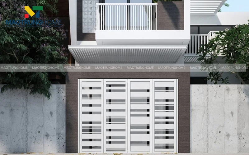 Gạch ốp mặt tiền màu xám nâu ấm áp